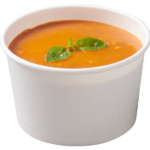 Paper soup cup with tomato soup