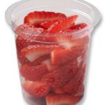 Plastic food cup with Strawberries