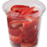 Plastic food cup with Strawberries