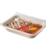 Compostable Food Tray with Fajita, sealed