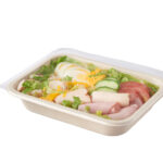 Compostable Tray with chef salad, sealed