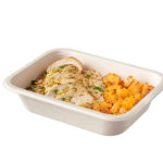 Compostable Tray with Chicken, sealed