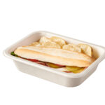 Compostable Tray with Hoagie, uncovered
