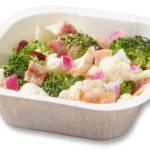 Paperboard food tray with Broccoli Salad