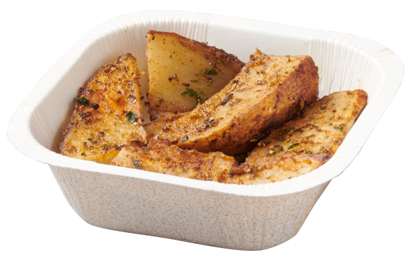 Paperboard food tray with Potato Wedges