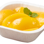 Paperboard food tray with Peaches