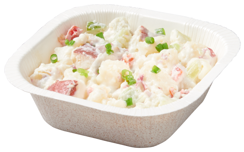 Paperboard food tray with Potato Salad