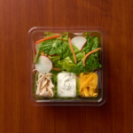 1 Compartment Plastic Cold Tray with Insert containing Salad, Turkey, Ranch & Cheese